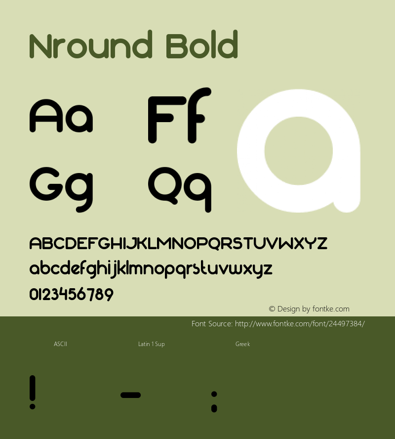 Nround Bold Version 1.00 October 14, 2017, initial release Font Sample