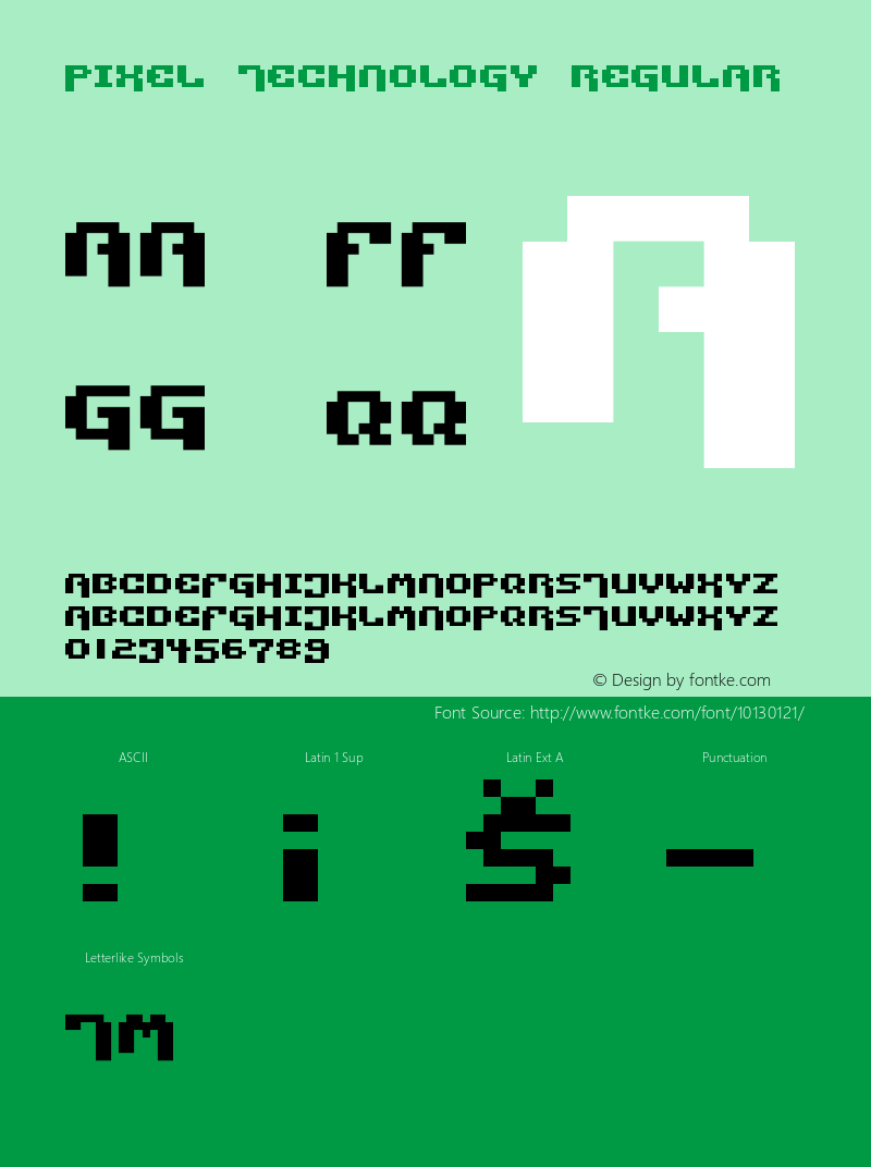 Pixel Technology Regular 1.2 Font Sample