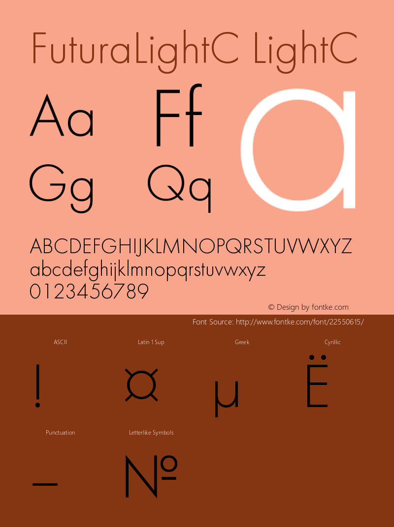 Futura Light Cyrillic Version 001.000 Font Sample