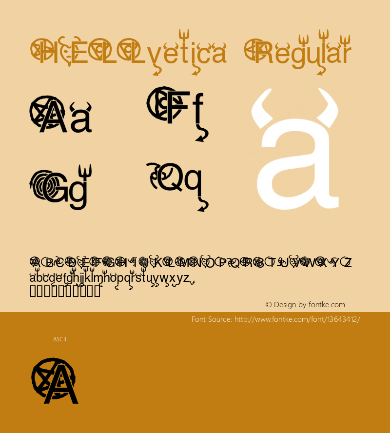 HELLvetica Regular 001.001 Font Sample