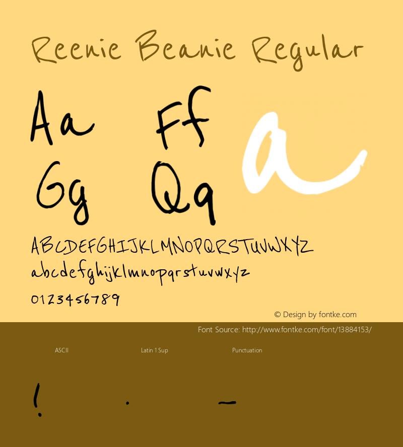 Reenie Beanie Regular Version 1.901 Font Sample
