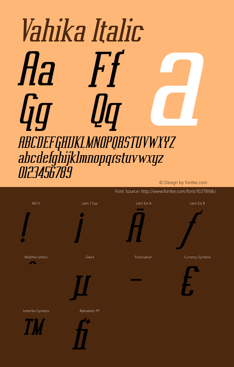 Vahika Italic OTF 3.000;PS 001.001;Core 1.0.29 Font Sample