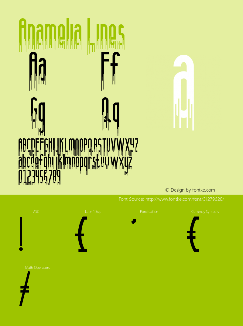 Anamelia Lines Version 1.002;Fontself Maker 3.1.2 Font Sample