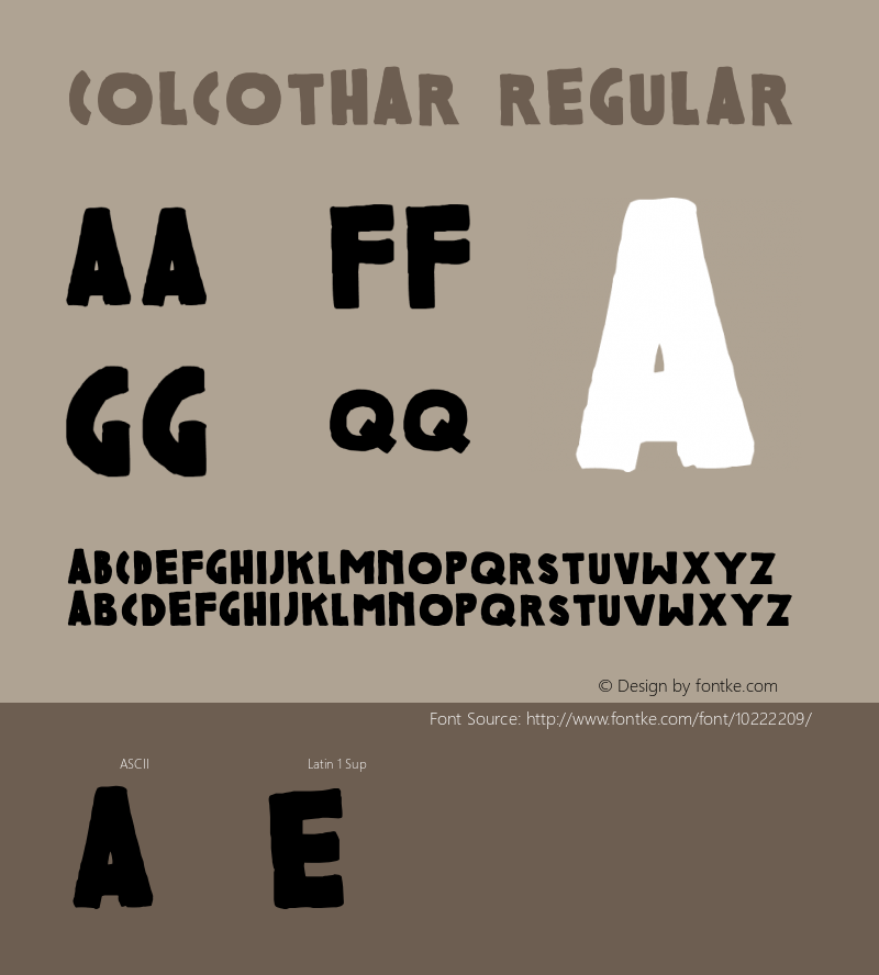 Colcothar Regular 001.000 Font Sample