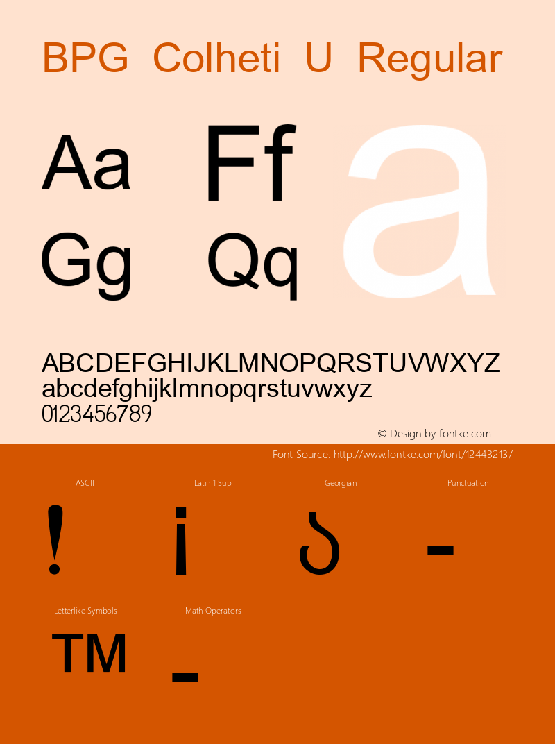 BPG Colheti U Regular 001.000 Font Sample