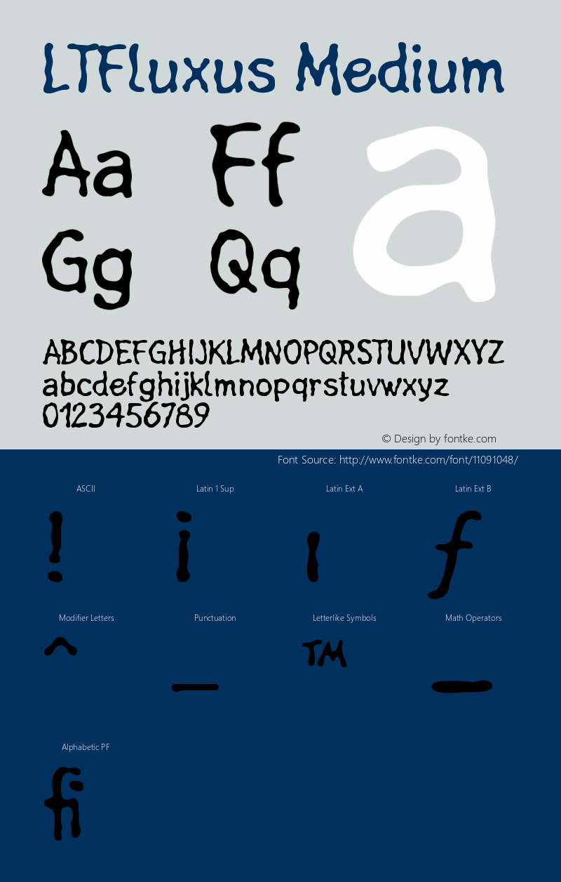 LTFluxus Medium Version 001.000 Font Sample