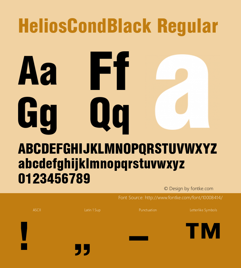 HeliosCondBlack Regular 001.001 Font Sample