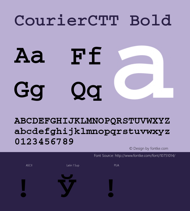 CourierCTT Bold TrueType Maker version 1.00.03 Font Sample