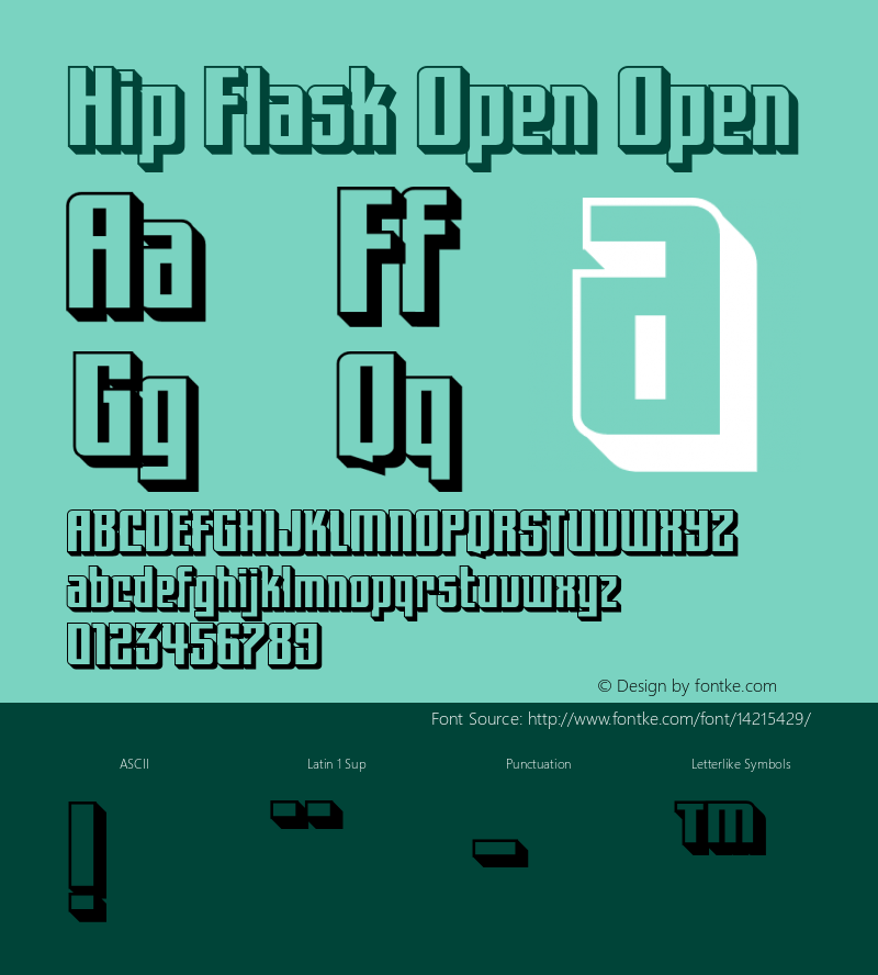 Hip Flask Open Open Version 1.000 Font Sample