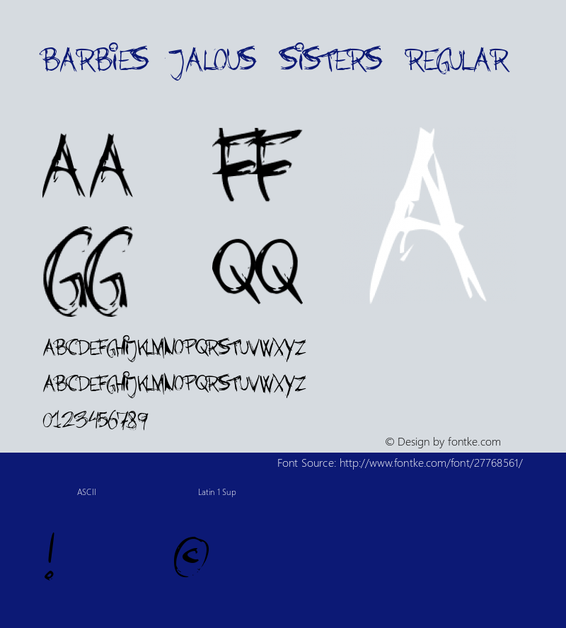 BarbiesJalousSisters Version 1.00 August 19, 2002, initial release Font Sample