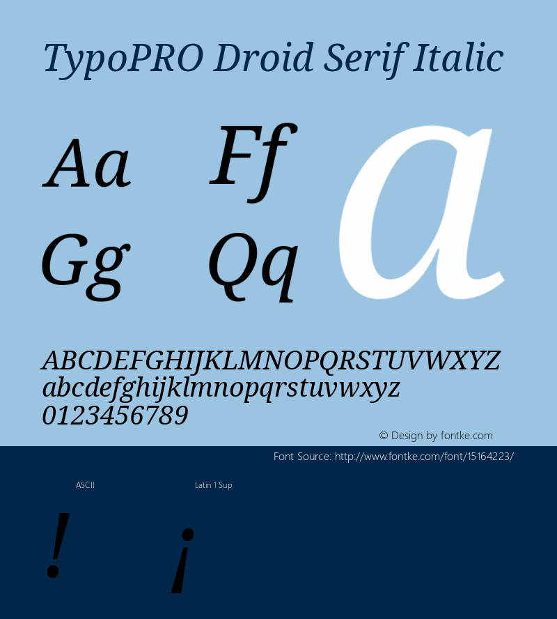 TypoPRO Droid Serif Italic Version 1.03 Font Sample