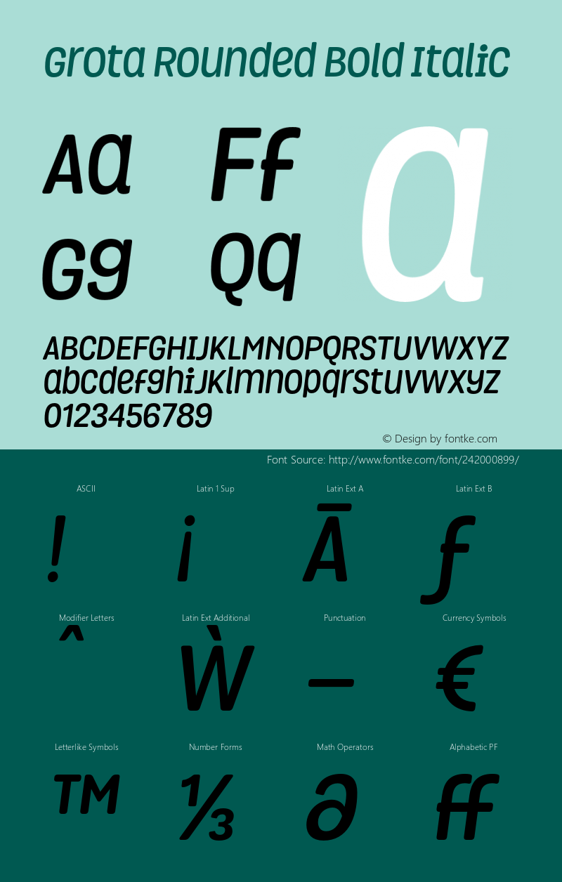 GrotaRoundedBold-Italic 1.000图片样张