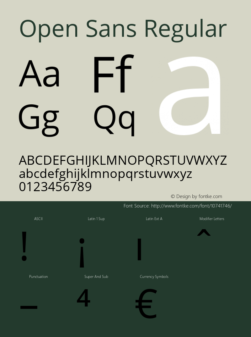 Open Sans Regular Version 1.10 Font Sample