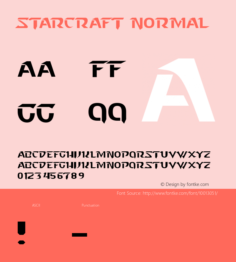 Starcraft Normal Unknown Font Sample