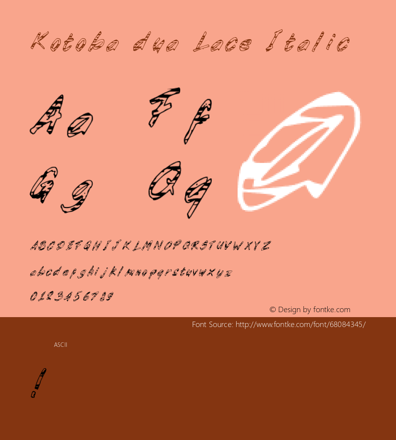 Kotobadua-LaceItalic Version 1.000;PS 001.001;hotconv 1.0.56 Font Sample