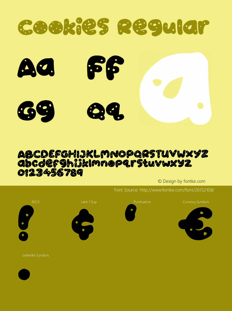 Cookies Version 1.00 June 20, 2018, initial release Font Sample