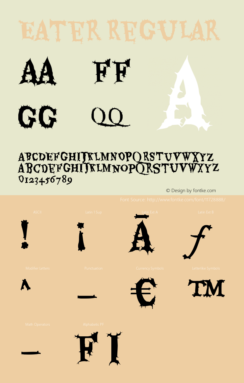 Eater Regular Version 001.002 Font Sample