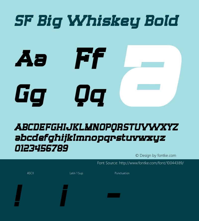 SF Big Whiskey Bold 1.0 Font Sample