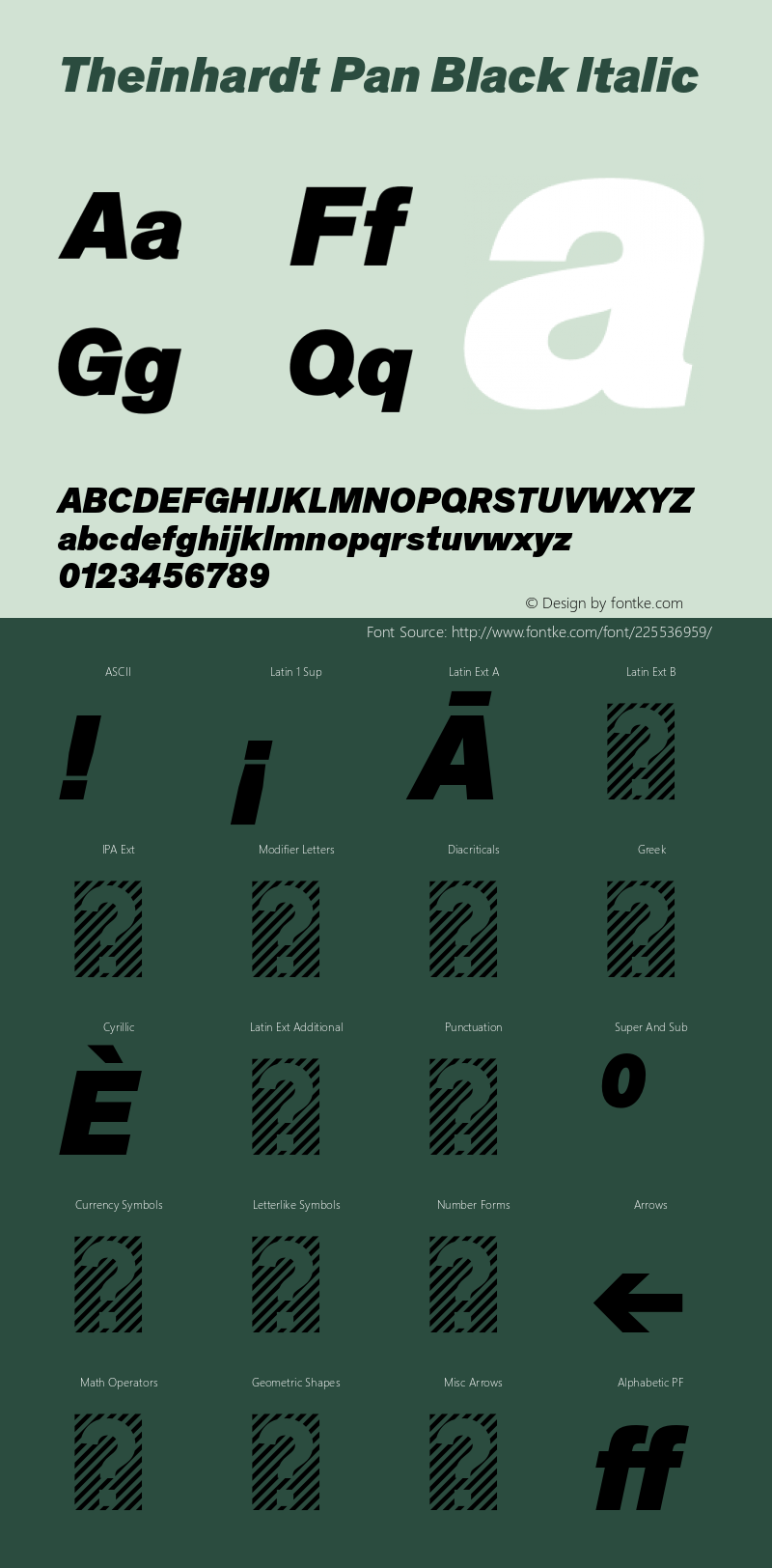 Theinhardt Pan Black Italic Version 4.003; build 0008图片样张