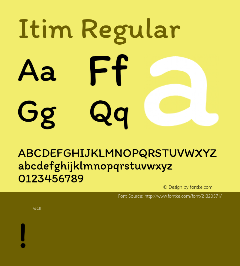 Itim Regular  Font Sample