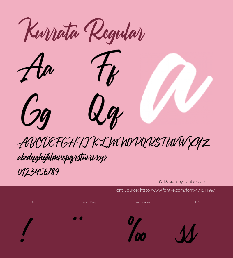 Kurrata Version 1.000 Font Sample