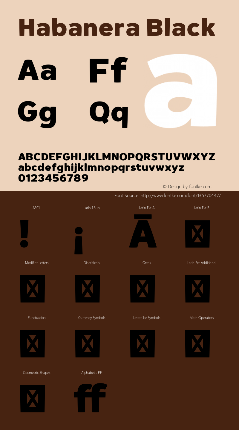 Habanera Black 1.0 Font Sample