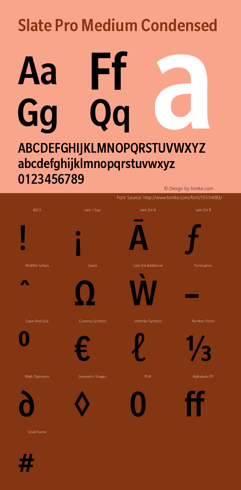 SlatePro-MediumCondensed Version 1.000 Font Sample