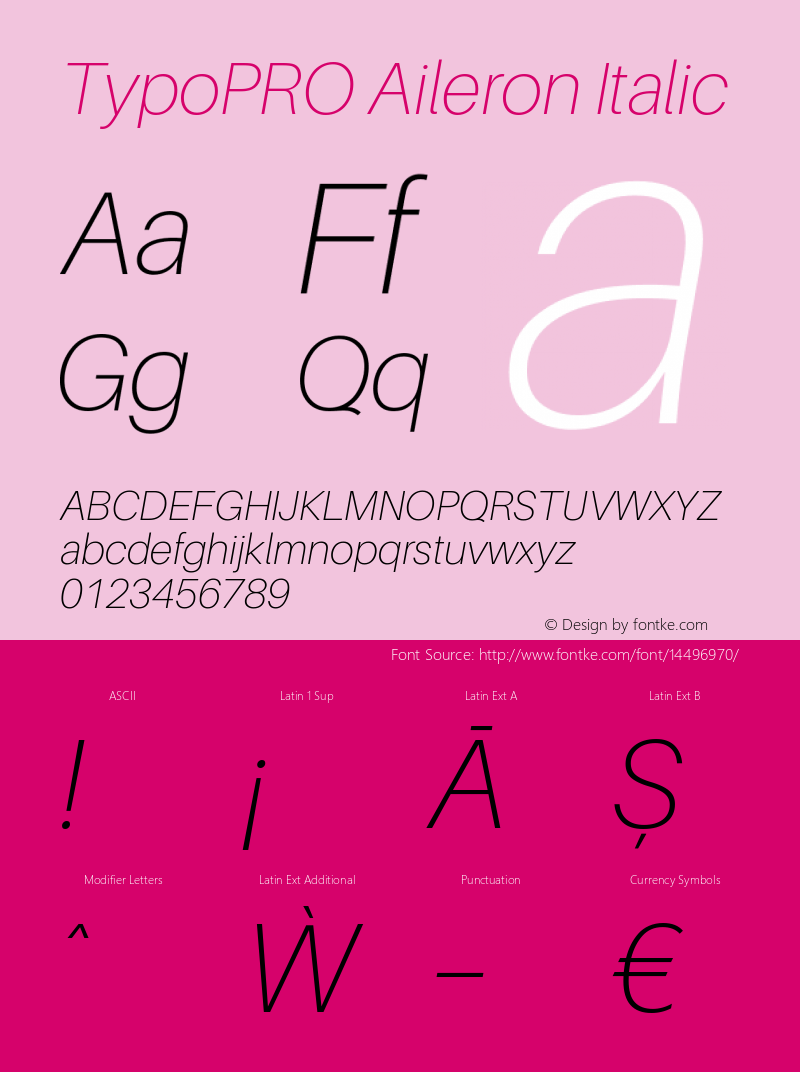 TypoPRO Aileron Italic Version 1.000;PS 001.000;hotconv 1.0.70;makeotf.lib2.5.58329 Font Sample