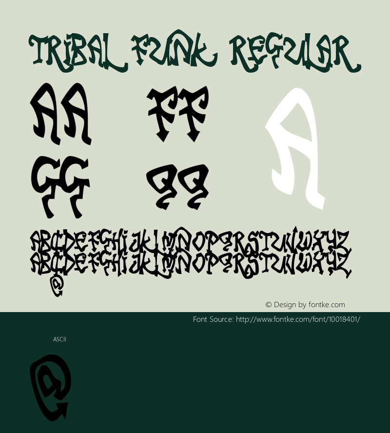 Tribal Funk Regular Only Font Sample