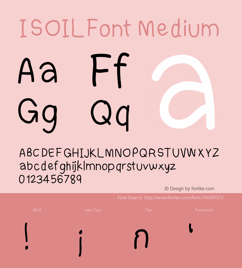 ISOILFont Version 001.000 Font Sample