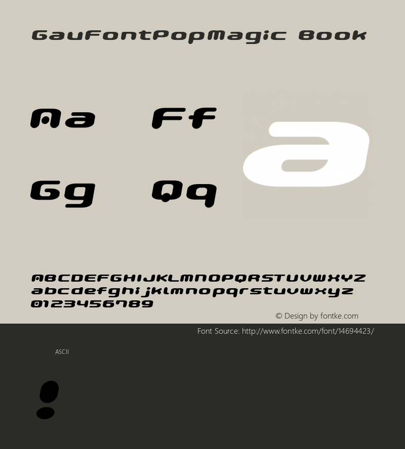 GauFontPopMagic Book Version Macromedia Fontograp Font Sample