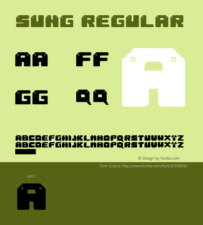 Sung Regular Version 1.0 Font Sample