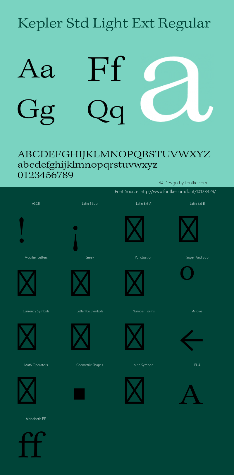 Kepler Std Light Ext Regular Version 1.009;PS 001.000;Core 1.0.38;makeotf.lib1.6.5960 Font Sample