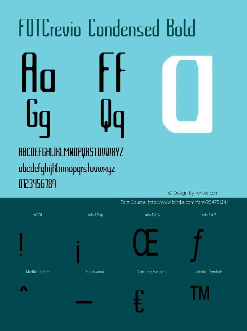 FOTCrevio-CondensedBold Version 1.000 Font Sample
