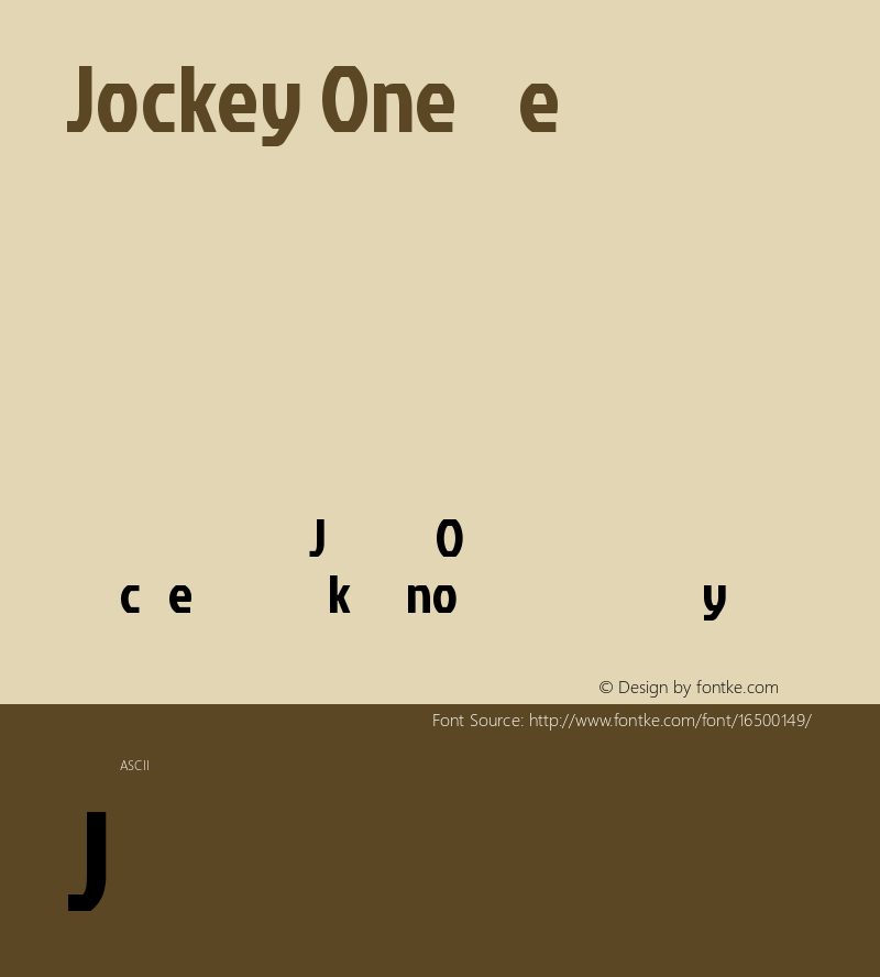 Jockey One Regular Version 1.002 Font Sample