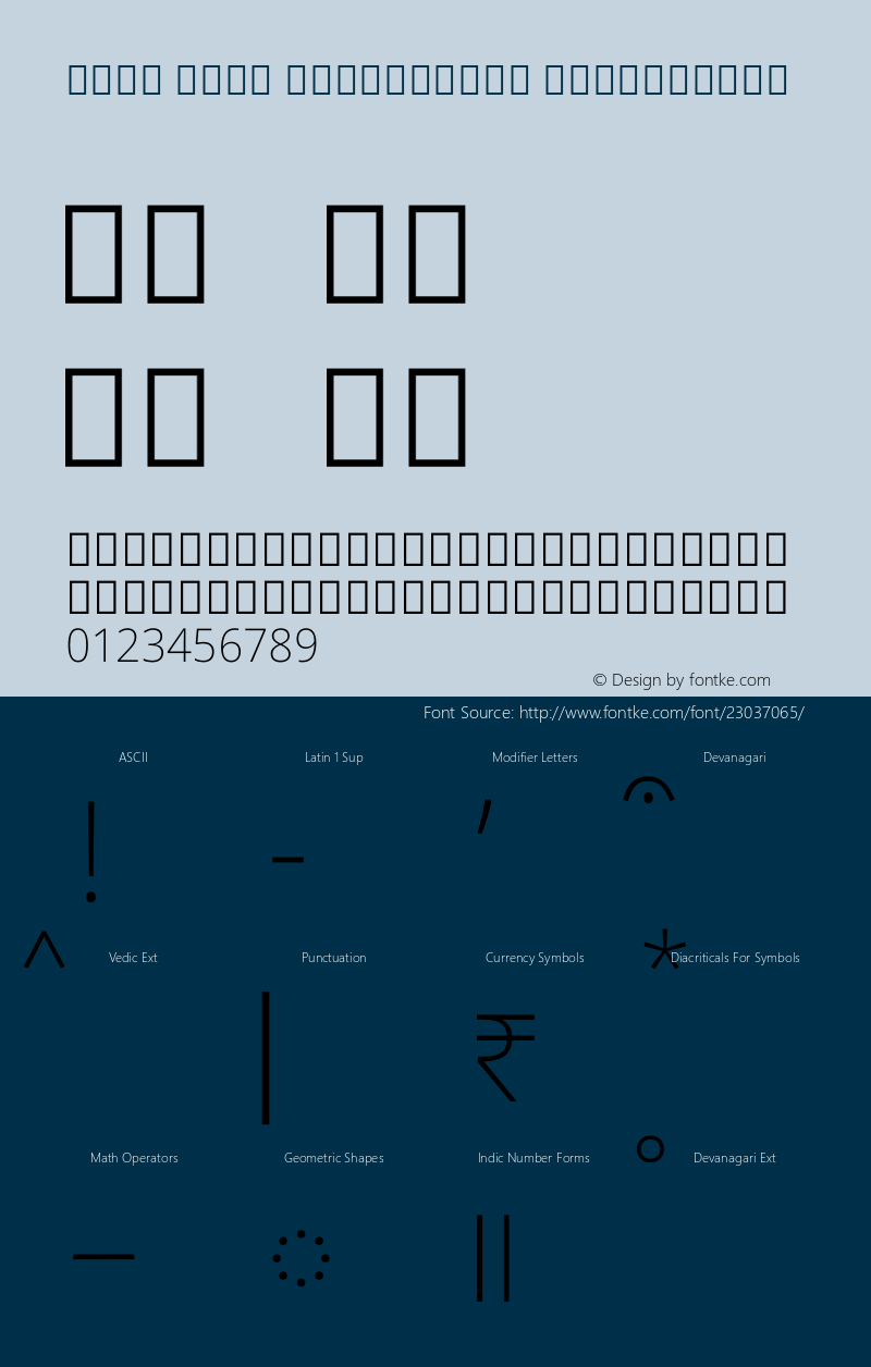 Noto Sans Devanagari ExtraLight Version 1.902 Font Sample