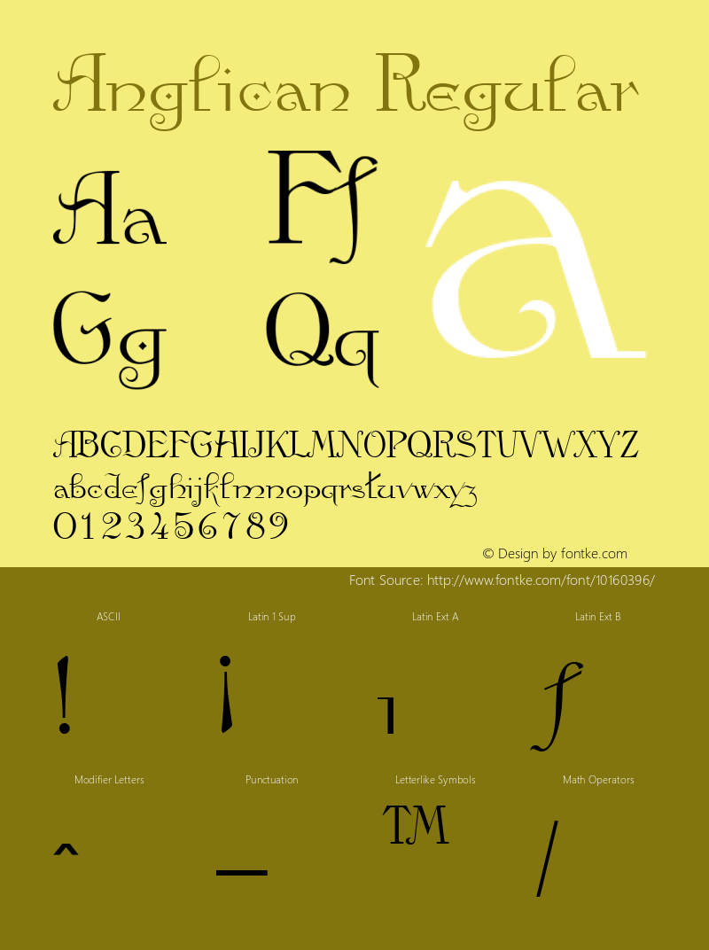 Anglican Regular IAUC-1 Font Sample