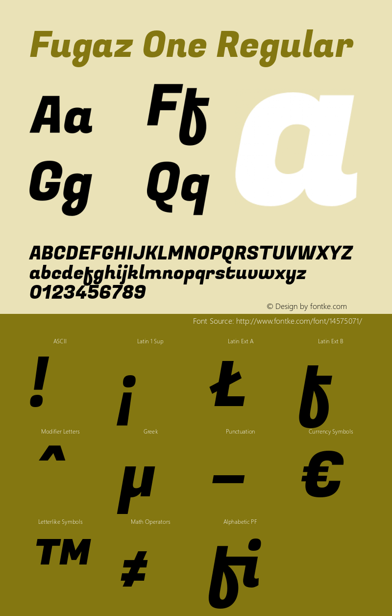 Fugaz One Regular Version 1.002 Font Sample