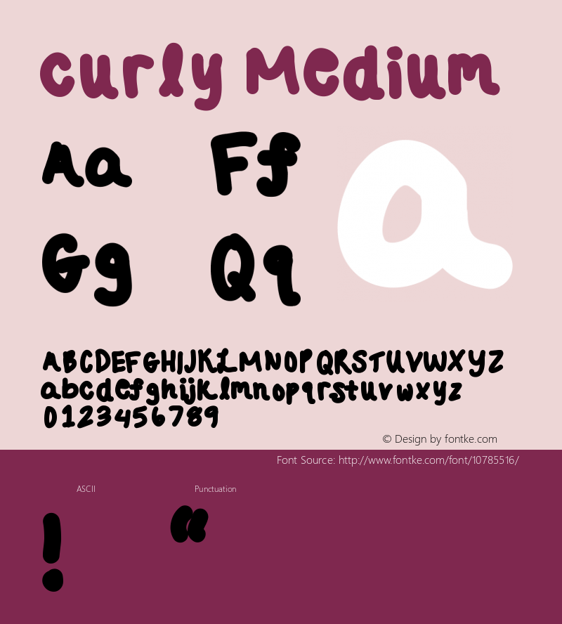 curly Medium Version 001.000 Font Sample