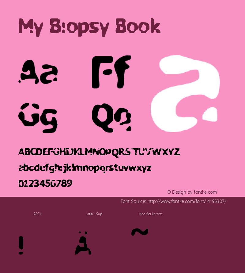 My Biopsy Book Version 1999; 1.0, Made with Font Sample