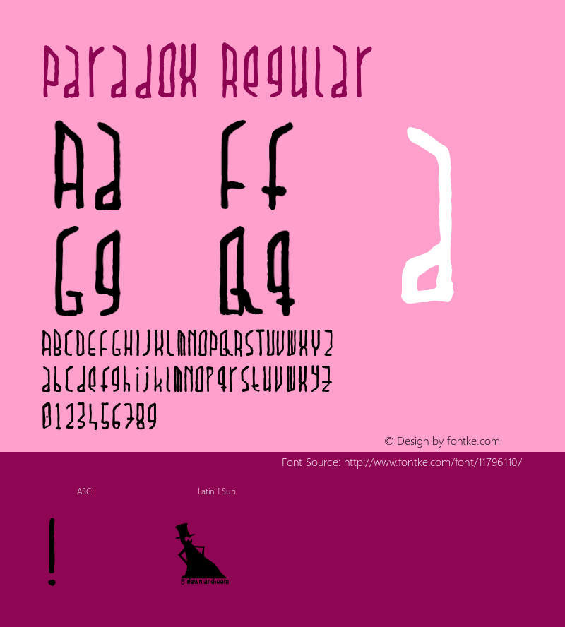 Paradox Regular Version 001.000 Font Sample