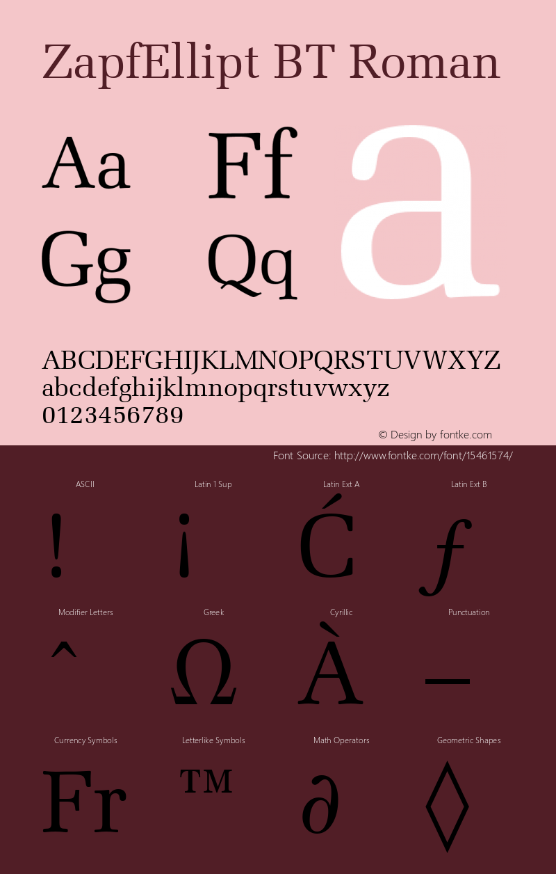 ZapfEllipt BT Roman mfgpctt-v1.53 Friday, January 29, 1993 1:18:19 pm (EST) Font Sample