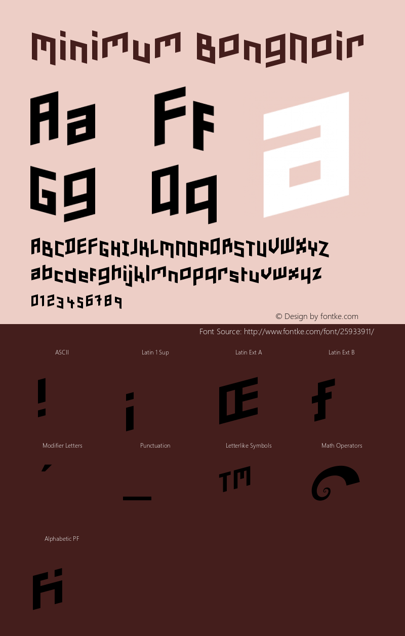 Minimum-BongNoir Version 001.000 Font Sample