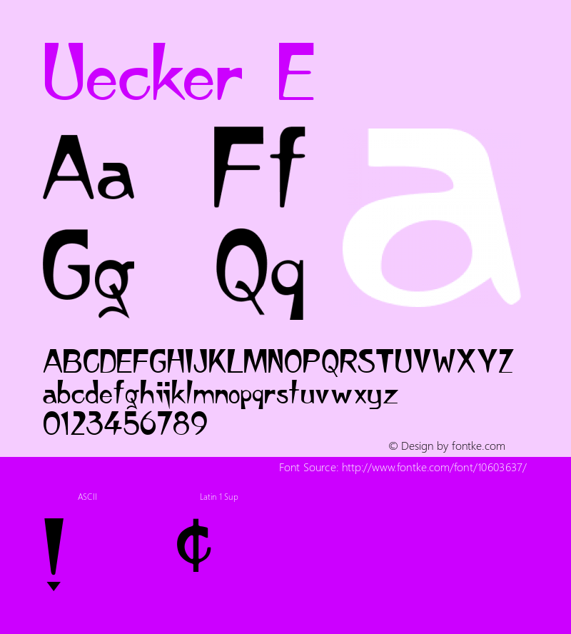 Uecker E 04-18-93 Font Sample