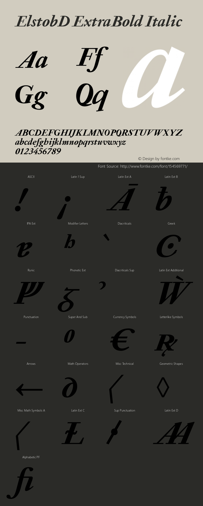 ElstobD ExtraBold Italic Version 1.014; ttfautohint (v1.8.3) Font Sample