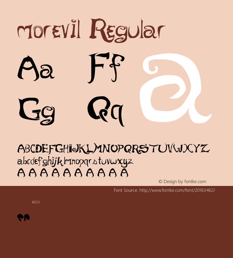 morevil Version 1.0 Font Sample