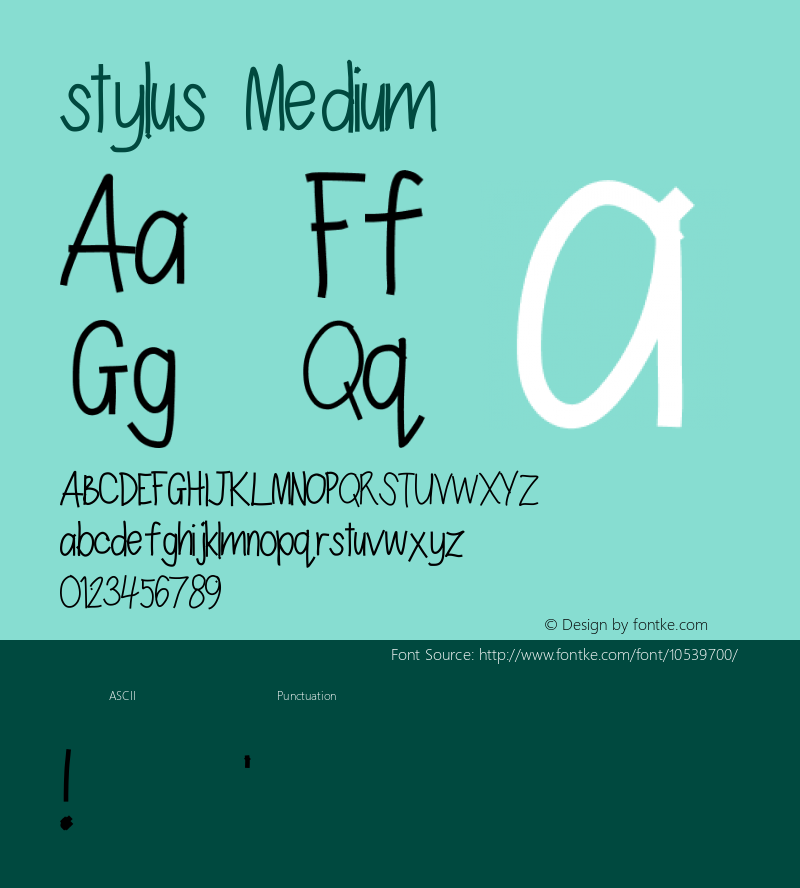 stylus Medium Version 1.0 Font Sample