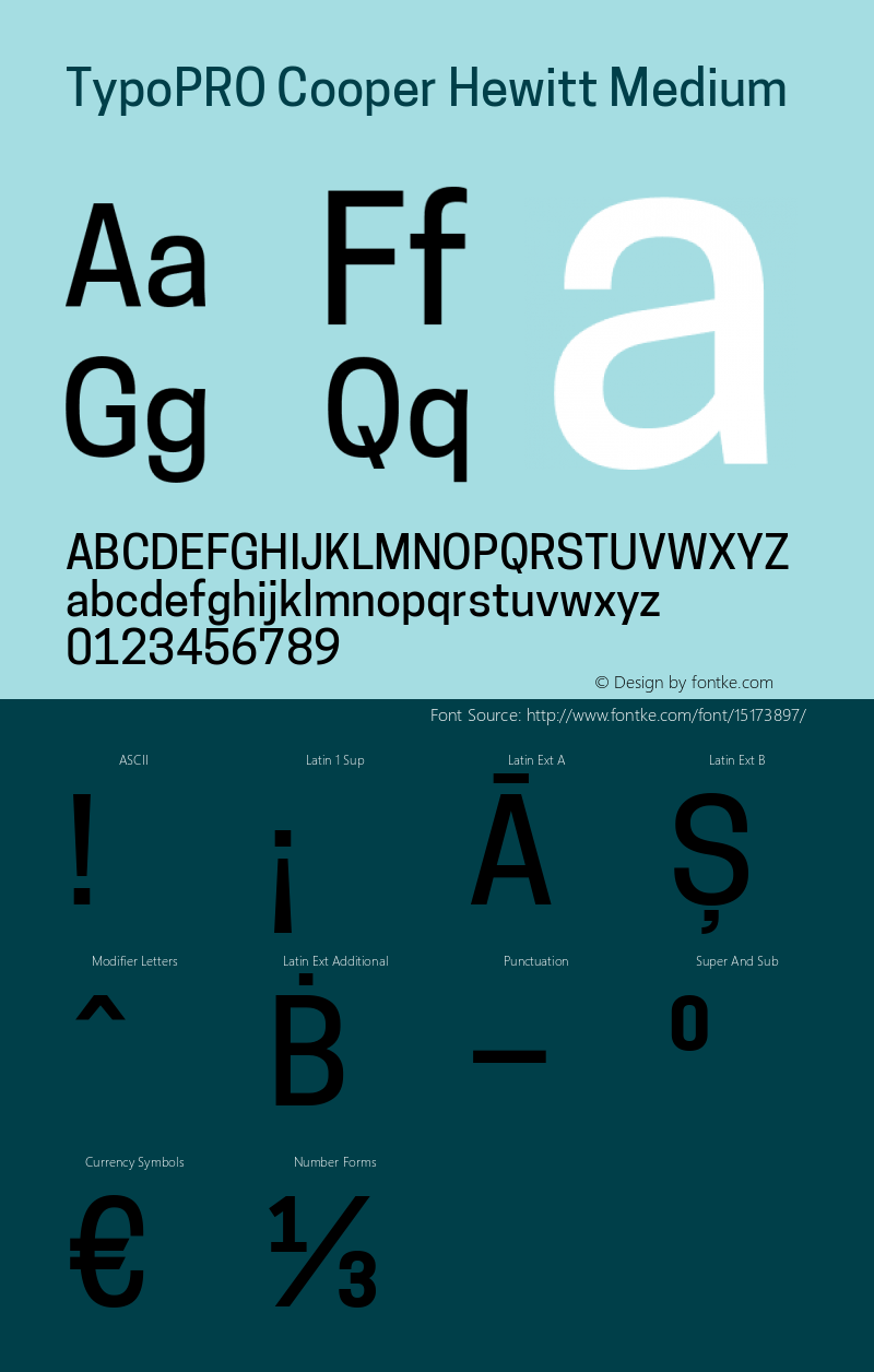 TypoPRO Cooper Hewitt Medium 1.000 Font Sample