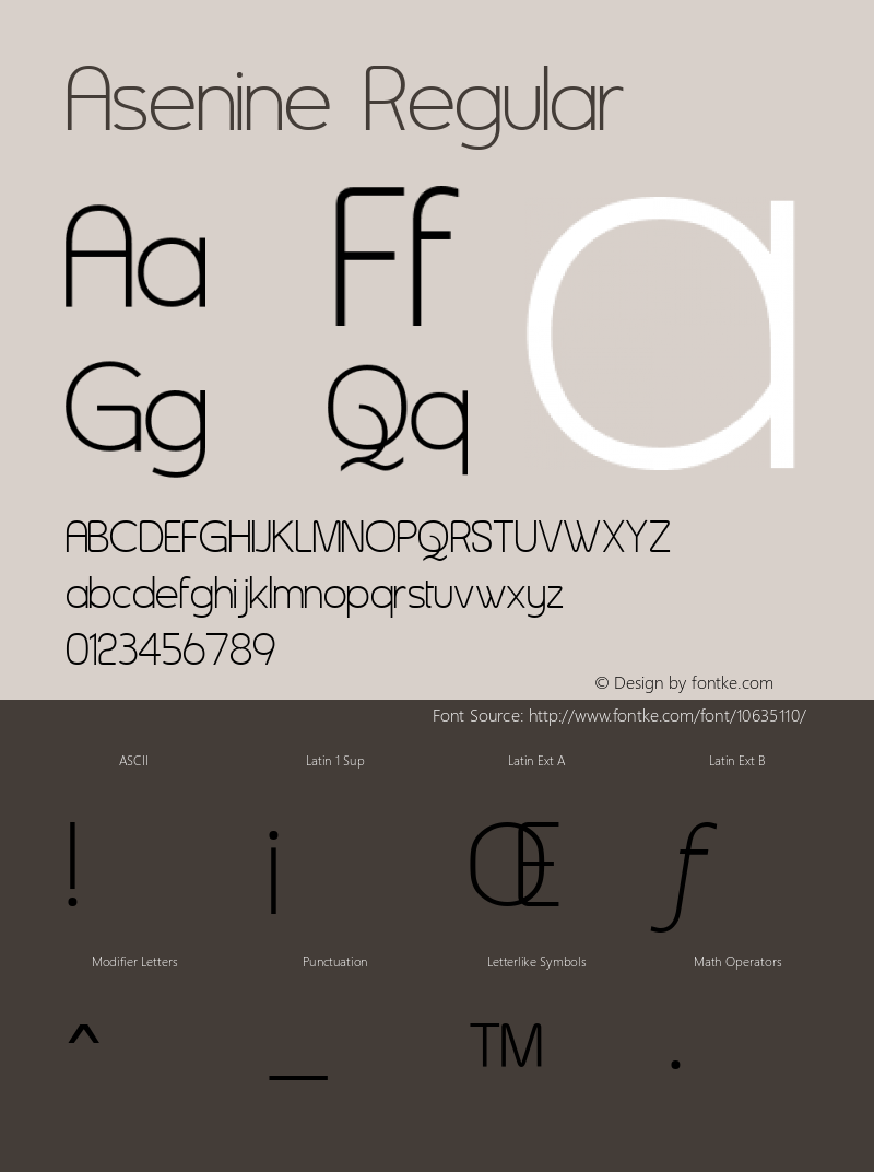 Asenine Regular 1 Font Sample