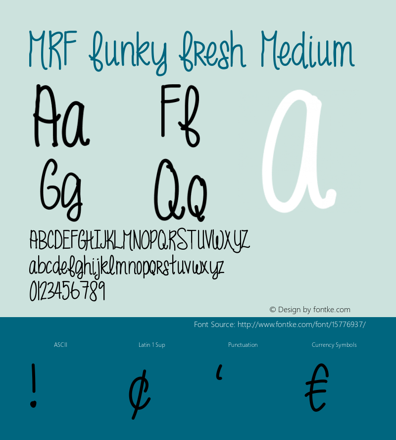 MRF funky fresh Medium Version 001.000 Font Sample